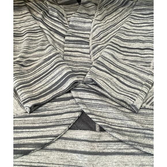 Prana Gray/Blue Stripe Paradiso Open Wrap Cardigan Cocoon Women's Size X-Large - Picture 9 of 10